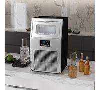 HOMCOM Commercial Ice Maker Machine, Freestanding Industrial Ice Cube Maker with Digital Control, Ice Scoop, Self-cleaning, 4kg Ice Storage, 30kg/24 Hours for Home, Office, Bar, Restaurant, Silver