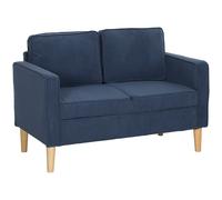 Compact 2 Seater Sofa with Under Seat Storage for Small Spaces HOMCOM Blue One Size