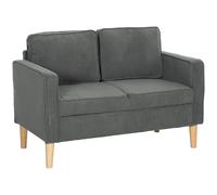 HOMCOM Compact Two-Seater Sofa with Under Seat Storage - Grey, Grey