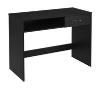 Homcom Compact Computer Desk Study Table With Drawer And Storage Compartment Writing Workstation Black