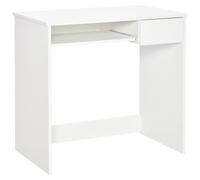 Homcom Compact Computer Table With Keyboard Tray Drawer Study Office Working Writing Desk White