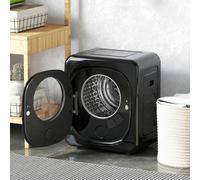 HOMCOM 4kg Vented Tumble Dryer, 800W Compact Freestanding Front Tumble Dryer with 5 Drying Mode, Smart Sensor, Timer and Stainless Steel Tub, Wall-Mounted Portable Small Clothes Drying Machine, Black