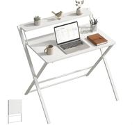 HOMCOM Compact Folding Desk Foldable 86 x 66 x 82 cm White