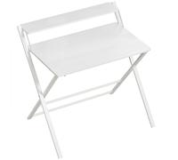 HOMCOM Compact Folding Desk for Small Spaces with Storage Shelf for Home Office, White
