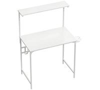 HOMCOM Computer Desk, 80cm Home Office Study Table with Hutch Shelf, Cup Holder, Headphone Hook, White