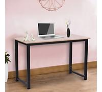 HOMCOM Computer Desk Black Oak 4 Metal legs 600 (W) x 1,200 (D) x 760 (H) mm MDF (Medium-Density Fibreboard), Metal