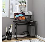 HOMCOM Computer Desk Dark Brown Oak 1 Drawer 1 Pedestal 500 (W) x 900 (D) x 950 (H) mm MDF (Medium-Density Fibreboard), Steel