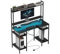 HOMCOM Computer Desk Home Office Desk with Monitor Stand - Black