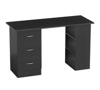 HOMCOM Computer Desk, Home Office Desk, Writing Table, PC Workstation with 3 Storage Shelves and 3 Drawers for Working, Study, 120 x 49 x 72 cm, Black