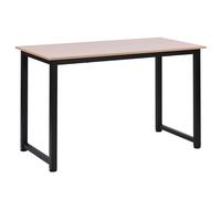 HOMCOM Computer Desk, PC Writing Table, Home Office Workstation, Adjustable Feet, Metal Frame, Oak Black Aosom UK