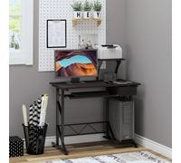Zennor Space Saving Computer Desk - Black Walnut, Black
