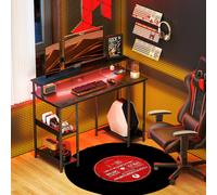 HOMCOM Computer Desk Reversible Home Office Desk with Storage Black