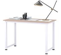 HOMCOM Computer Desk White Oak 4 Metal legs 600 (W) x 1,200 (D) x 760 (H) mm MDF (Medium-Density Fibreboard), Metal