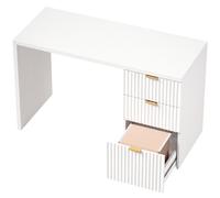 HOMCOM Computer Desk with 3 Drawers Reversible Home Office Desk 120 cm, White