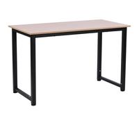 Homcom Computer Desk With Black Metal Frame Medium-Density Fibreboard 120W X 60D X 76H cm-Oak Grain Tone