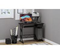 HOMCOM Computer Desk Quality Office Home PC Shelf Tray Wood Station - Dark brown