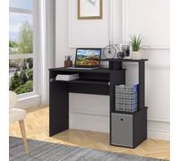 HOMCOM Computer Desk w/ Sliding Keyboard Tray - Black, Black