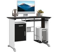 HOMCOM Computer Desk Drawer PC Writing Wooden Workstation Keyboard HOMCOM Black One Size