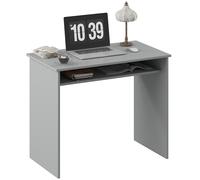 HOMCOM Computer Desk Writing Table Study Workstation Storage - Grey | TJ Hughes