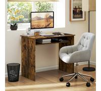 Homcom Computer Desk Writing Table Study Workstation Storage In Brown Brown