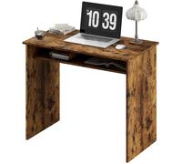 Homcom Computer Desk Writing Table Study Workstation Storage In Brown Brown