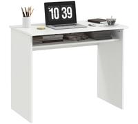 Writing Desk Laptop Table Workstation with Shelf Home Office White Wood Grain