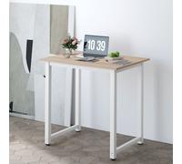 HOMCOM Computer Desk, Writing Table with Metal Frame for Home Office, White | Size: Small HOMCOM White Small
