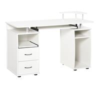 HOMCOM Computer Office Desk Table Workstation w/ Keyboard Tray - Drawer - White | TJ Hughes