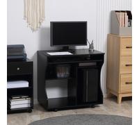 Computer Table Study Desk with Sliding Keyboard Tray, Black HOMCOM Black One Size