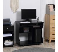 HOMCOM Computer Table Study Desk with Sliding Keyboard Tray, Black HOMCOM Black