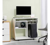 Homcom Computer Table Study Desk With Sliding Keyboard Tray, White White