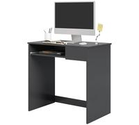 HOMCOM Computer Table with Keyboard Tray and Drawer, Compact Computer Desk, Study Desk, Writing Desk for Home Office, Grey Aosom UK
