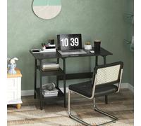 Homcom Computer Desk W/ Storage Shelf Study Table W/ Bookshelf For Home Office In Black Black One Size