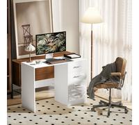 HOMCOM Computer Writing Desk with 4 Drawers, High Gloss Home Office Workstation