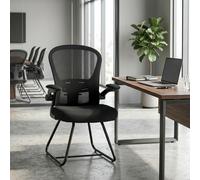 HOMCOM Conference Chair, Reception Office Chair with Flip-up Armrest