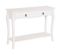 HOMCOM Console Table Dressing Desk Stunning Kitchen Hall 2 Drawers in White HOMCOM White