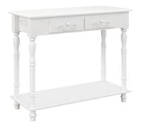 HOMCOM Console Table Modern Sofa Side Desk with Storage Shelves Drawers for Living Room Entryway Bedroom White