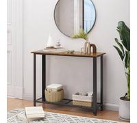 HOMCOM Console Table Side/End Table with Mesh Shelf Entryway Hallway in Brown HOMCOM Brown