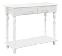 HOMCOM Console Table Sofa Side Desk with Storage Shelves Drawers White | Modern Design, Living Room, Entryway, Bedroom