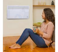 Homcom Convector Radiator Heater Freestanding Or Wall-Mounted W/ Adjustable Thermostat In White White One Size