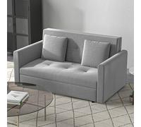 HOMCOM 2 Seater Sofa Bed - Convertible Bed Settee - Modern Fabric Loveseat Sofa Couch With 2 Cushions - Hidden Storage For Living Room - Guest Room -
