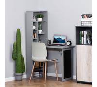 Folding Convertible Desk w/ Blackboard Multifunction Computer Office Workstation HOMCOM Grey One Size