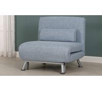 Homcom Linen Folding 5 Position Convertible Sleeper Chair Bed, Blue