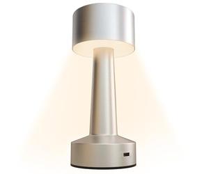 HOMCOM Cordless Table Lamp with 2600mAh Rechargeable Battery, 3 Colour, Touch LED Lamp for Bedroom Living Room, Silver