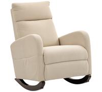 HOMCOM Corduroy Rocking Armchair - Beige