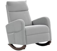 HOMCOM Corduroy Rocking Armchair - Grey