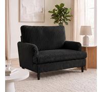 Homcom Corduroy Single Sofa Armchair With Stripes, Black