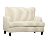 HOMCOM Corduroy Single Sofa Armchair with Stripes, Cream