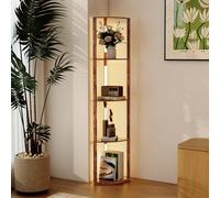 HOMCOM Warm White LED Rustic Brown Corner Floor Lamp - Size: 49 x 13 x 37cm - Wilko