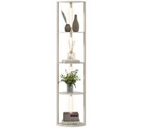 HOMCOM Corner Floor Lamp with Dimmable Warm White LED Light, Oak, Brown